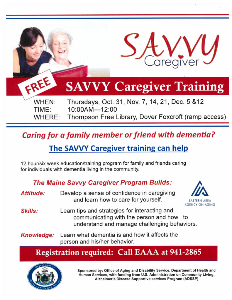 Savvy Caregiver Training - Thompson Free Library